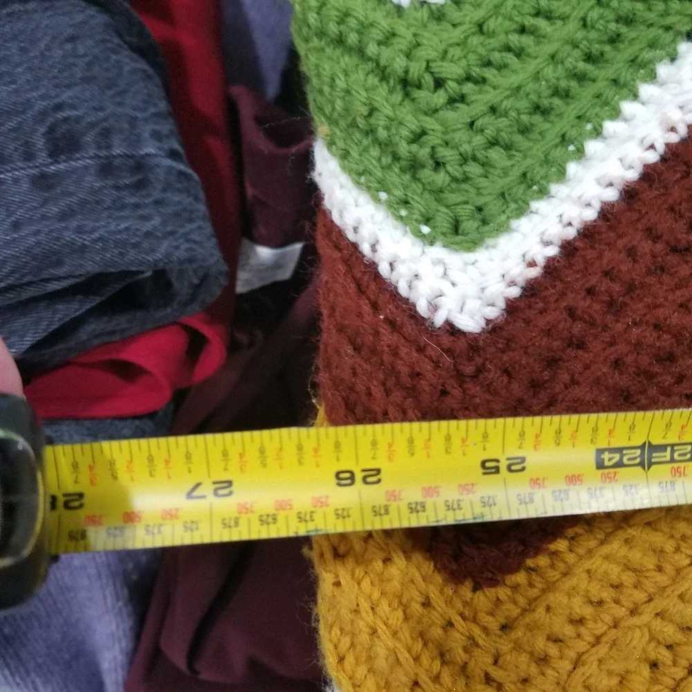 Vintage Crochet Throw Blanket Afghan Chevron Stripes Brown Gold Green White‎